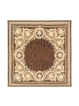 Versace шелковый платок с принтом Baroccodile, коричневый