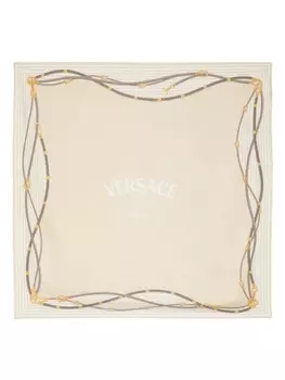Versace шелковый платок с принтом, нейтральный цвет