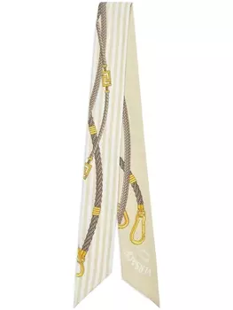 Versace шелковый платок с принтом, нейтральный цвет