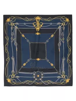 Versace шелковый платок Versace Nautical, синий