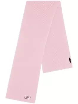 Versace шерстяной шарф в рубчик с нашивкой-логотипом, розовый