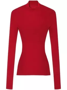 Versace шерстяной топ в рубчик, красный