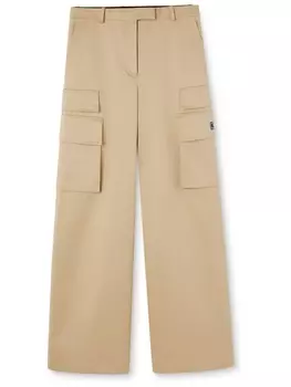 Versace широкие брюки с завышенной талией, нейтральный цвет