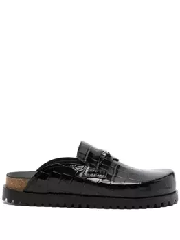 Versace шлепанцы Medusa с тиснением под крокодила, черный