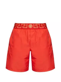 Versace шорты для плавания с логотипом на поясе, красный