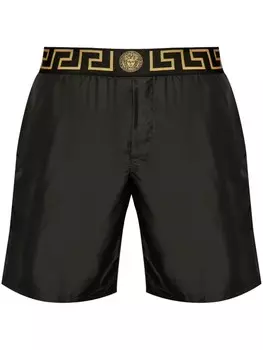 Versace шорты для плавания с логотипом на поясе, черный