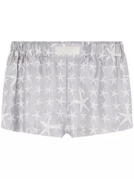 Versace шорты с нашивкой-логотипом, серый