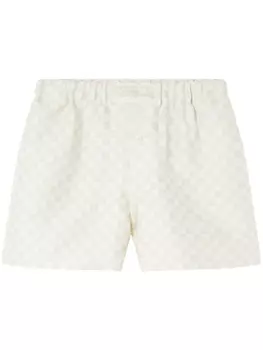 Versace шорты в клетку с логотипом, нейтральный цвет