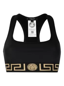 Versace спортивный бюстгальтер Greca, черный