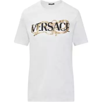 VERSACE SS22 Обычная женская футболка белого цвета