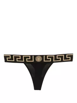 Versace стринги Greca Border, черный