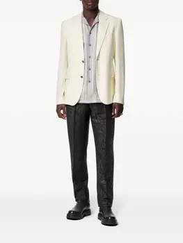 Versace строгие брюки с жаккардовым узором Barocco, черный