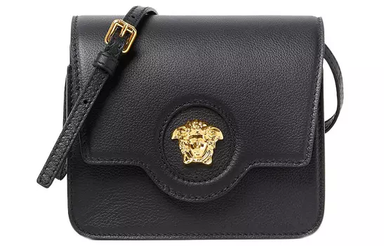 VERSACE Сумка через плечо из коровьей кожи, женская, черная