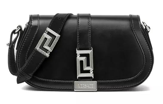 VERSACE Сумка FANSIZHE Greca Goddess из коровьей кожи, через плечо, женская, черно-серебристая