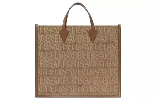 VERSACE Сумка-шоппер из коровьей кожи, сумка-шоппер, сумка через плечо, сумка-тоут, обычная мужская коричневая