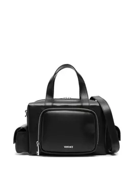 Versace сумка-тоут с логотипом, черный