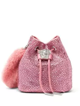 Versace сумка-ведро Crystal La Medusa размера мини, розовый