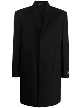 Versace tailored virgin-wool coat, черный