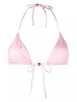 Versace топ бикини с принтом Barocco, розовый