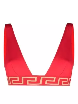 Versace топ бикини с принтом La Greca, красный