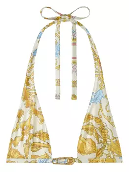 Versace топ бикини Underwater Barocco с треугольными чашками, золотой