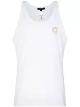 Versace топ с логотипом, белый