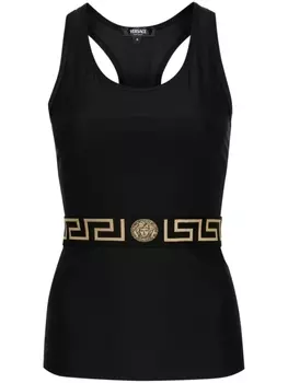Versace топ с узором Greca, черный