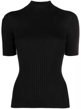 Versace топ в рубчик, черный