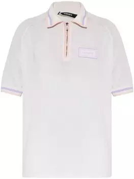 Versace трикотажная рубашка поло с нашивкой-логотипом