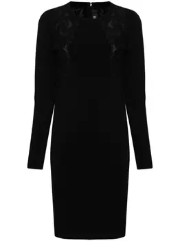 Versace трикотажное платье мини с кружевом, черный
