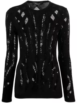 Versace трикотажный джемпер, черный