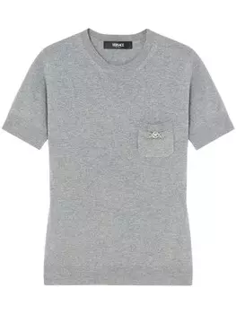 Versace трикотажный топ с декором Medusa, серый