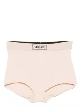 Versace трусы-брифы с логотипом на поясе, серый