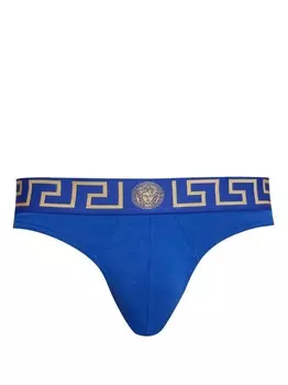 Versace трусы-брифы с принтом Medusa и Greca, синий