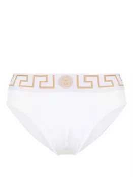 Versace трусы-брифы с узором Greca, белый