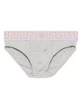 Versace трусы-брифы с узором Greca, серый