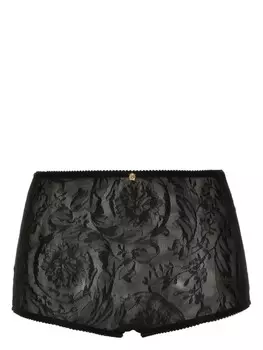 Versace трусы-брифы с жаккардовым узором, черный