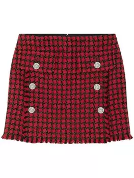 Versace твидовая юбка-карандаш, красный