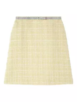 Versace твидовая юбка мини, нейтральный
