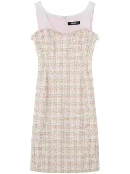 Versace твидовое платье миди, розовый