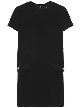 Versace твидовое платье мини с пуговицами Medusa, черный