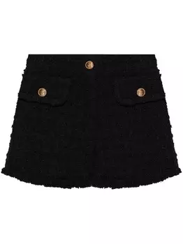 Versace твидовые шорты с пуговицами, черный