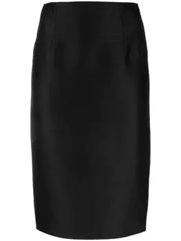 Versace юбка миди из смесовой вирджинской шерсти, черный