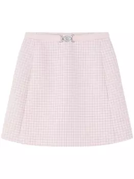 Versace юбка мини Medusa Biggie в клетку гингем, розовый