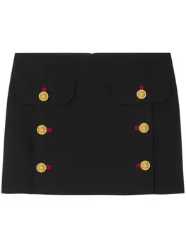 Versace юбка мини с пуговицами Medusa, черный