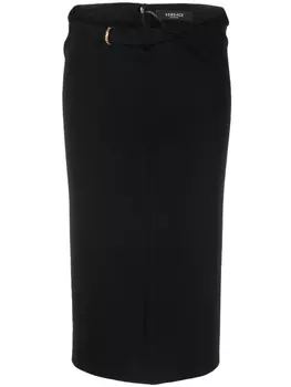 Versace юбка с декором Greca, черный