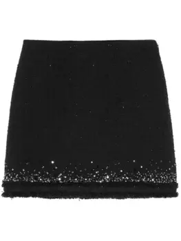 Versace юбка с завышенной талией и пайетками, черный