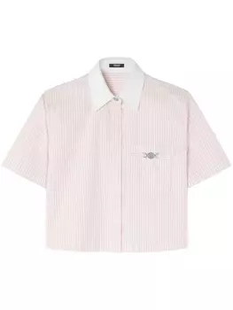 Versace укороченная рубашка в полоску, розовый