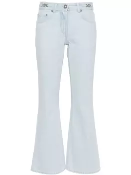 Versace укороченные расклешенные джинсы, синий