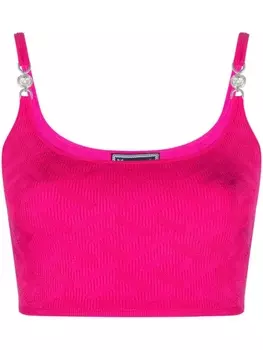 Versace укороченный топ La Greca Medusa '95, розовый